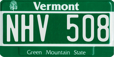 VT license plate NHV508