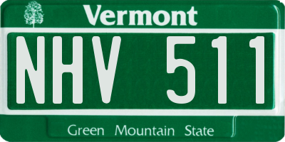 VT license plate NHV511
