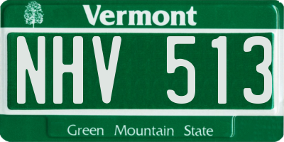 VT license plate NHV513