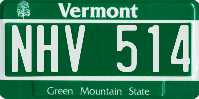 VT license plate NHV514