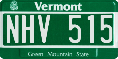 VT license plate NHV515