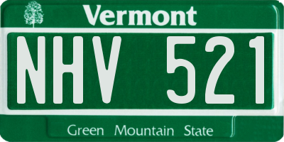 VT license plate NHV521
