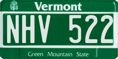 VT license plate NHV522