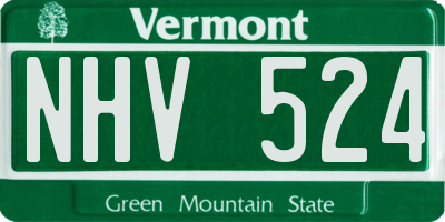 VT license plate NHV524