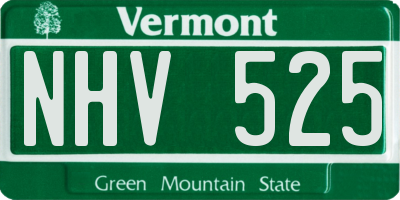 VT license plate NHV525
