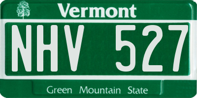 VT license plate NHV527