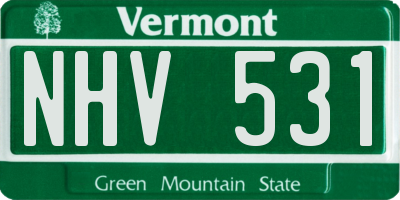 VT license plate NHV531