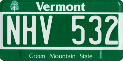 VT license plate NHV532