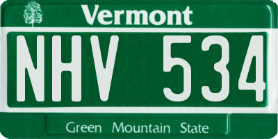 VT license plate NHV534