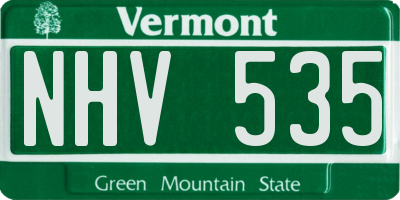 VT license plate NHV535