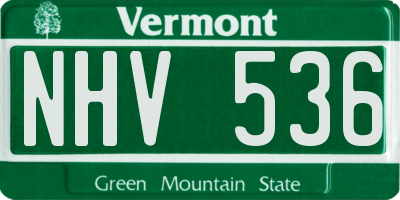 VT license plate NHV536