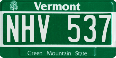 VT license plate NHV537