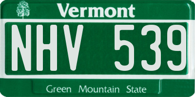 VT license plate NHV539