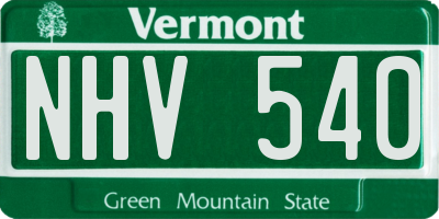 VT license plate NHV540