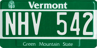 VT license plate NHV542