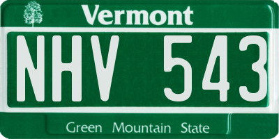 VT license plate NHV543