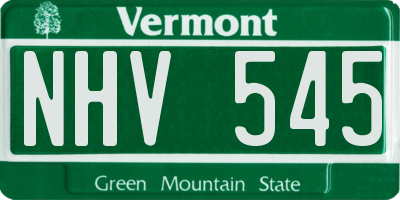 VT license plate NHV545