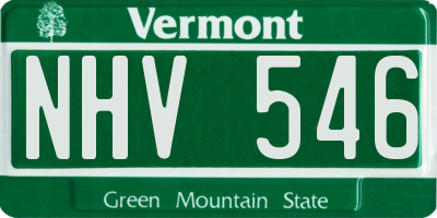 VT license plate NHV546