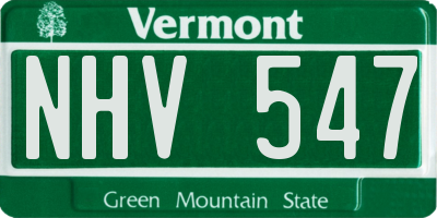 VT license plate NHV547