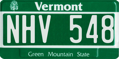 VT license plate NHV548