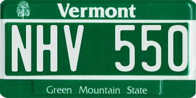 VT license plate NHV550