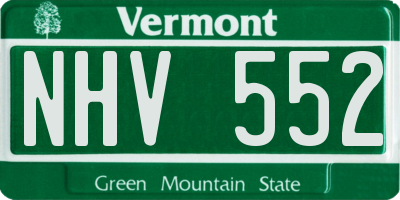VT license plate NHV552