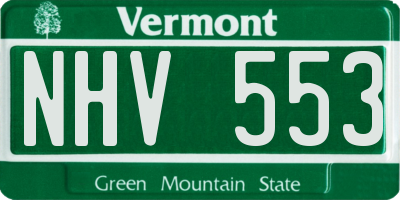 VT license plate NHV553