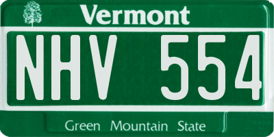 VT license plate NHV554