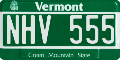 VT license plate NHV555