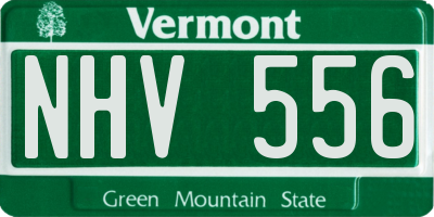 VT license plate NHV556