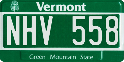 VT license plate NHV558