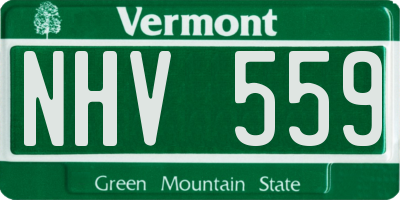 VT license plate NHV559