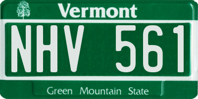VT license plate NHV561