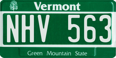 VT license plate NHV563