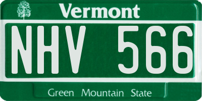 VT license plate NHV566