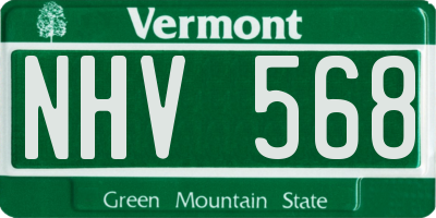 VT license plate NHV568