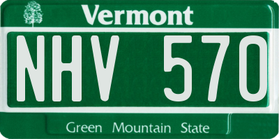 VT license plate NHV570