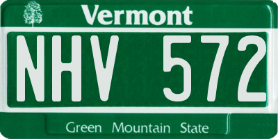 VT license plate NHV572