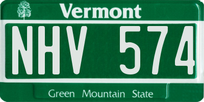 VT license plate NHV574