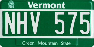 VT license plate NHV575