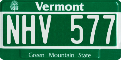 VT license plate NHV577