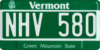 VT license plate NHV580