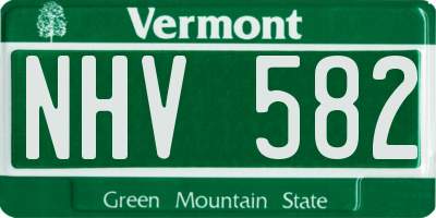 VT license plate NHV582