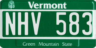 VT license plate NHV583