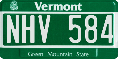 VT license plate NHV584