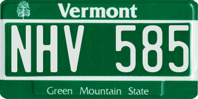 VT license plate NHV585