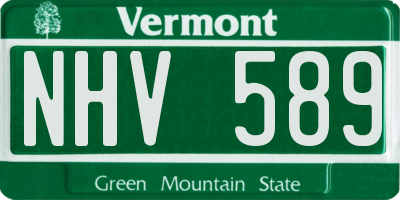 VT license plate NHV589
