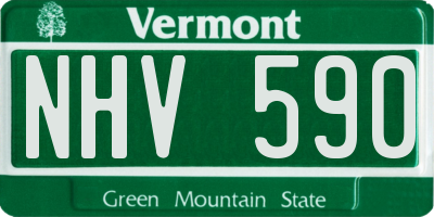 VT license plate NHV590