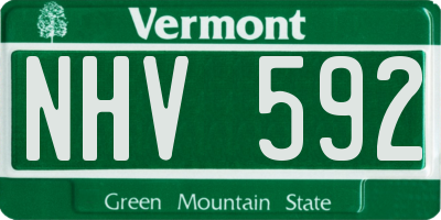 VT license plate NHV592