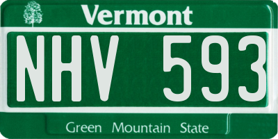 VT license plate NHV593